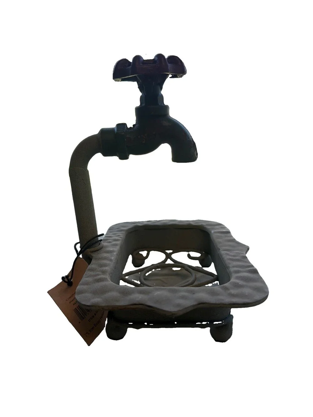 Cast Metal Water Spicket Soap Dish Holder Farmhouse Rustic Industrial Decor